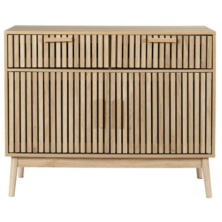 Buffet 2 portes effet bois avec tasseaux - PAJEN