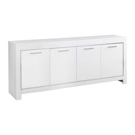 Buffet 4 Portes L207cm Laqué Blanc Brillant - DENEA
