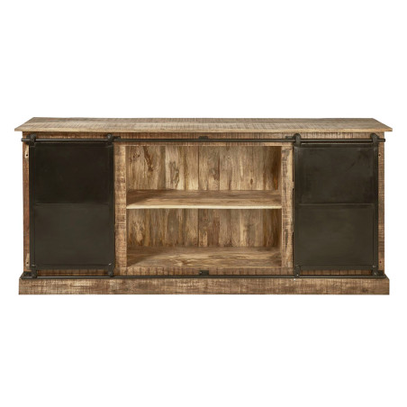 Buffet 2 portes en manguier et métal noir - SUMIO