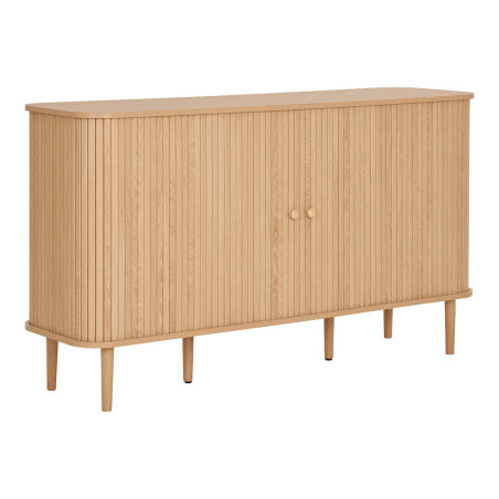 Buffet 2 portes coulissantes MDF et pin naturel - ERIRA