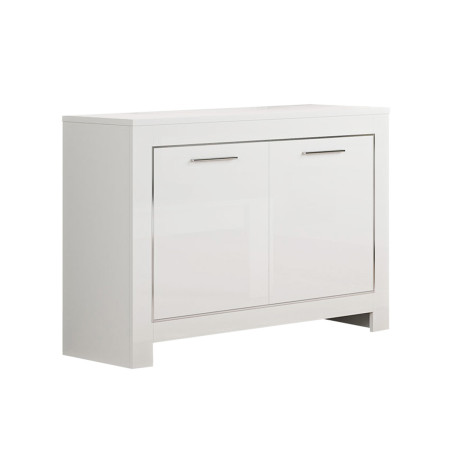 Buffet 2 Portes L112cm Laqué Blanc Brillant - DENEA