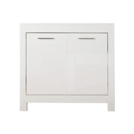 Buffet 2 Portes L112cm Laqué Blanc Brillant - DENEA
