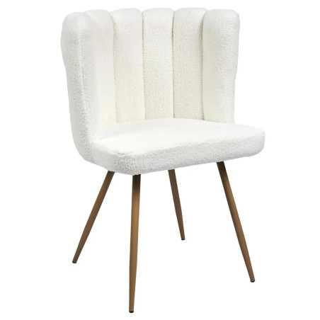 Lot de 2 fauteuils blanc tissu bouclette - FJAREN