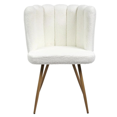 Lot de 2 fauteuils blanc tissu bouclette - FJAREN