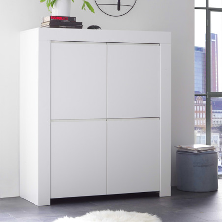 Rangement 4 portes blanc mat - FIRINA