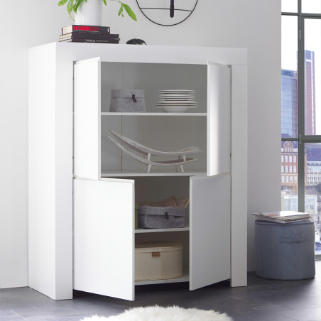 Rangement 4 portes blanc mat - FIRINA