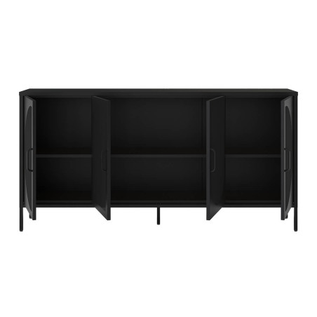 Buffet 4 portes ajourées en métal noir - LIVIRA