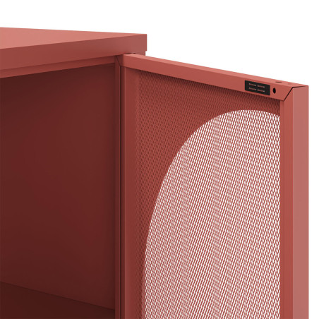 Buffet 4 Portes Ajourées en Métal Terracotta - LIVIRA