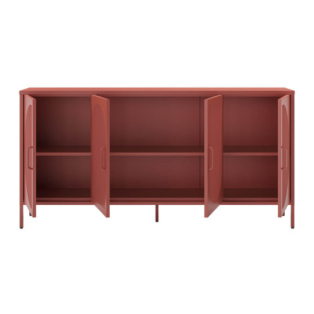 Buffet 4 Portes Ajourées en Métal Terracotta - LIVIRA