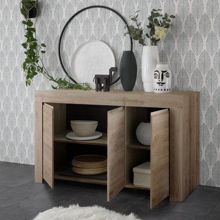 Buffet 3 portes aspect bois finition Cadiz - FIRINA