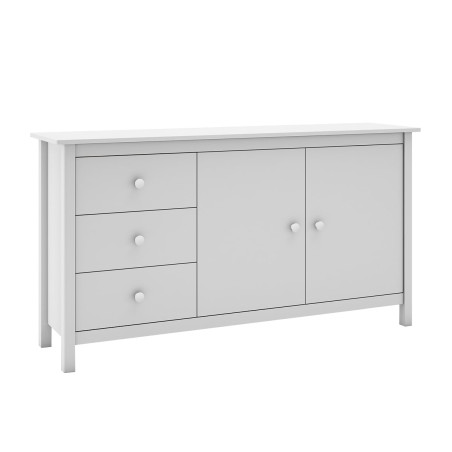 Buffet 2 portes 3 tiroirs en pin massif blanc - DIVA