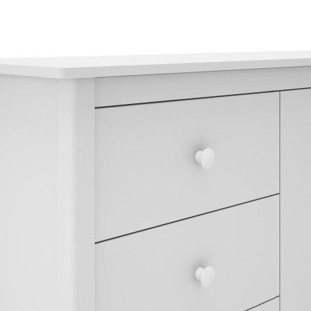 Buffet 2 portes 3 tiroirs en pin massif blanc - DIVA