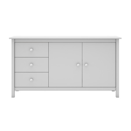 Buffet 2 portes 3 tiroirs en pin massif blanc - DIVA