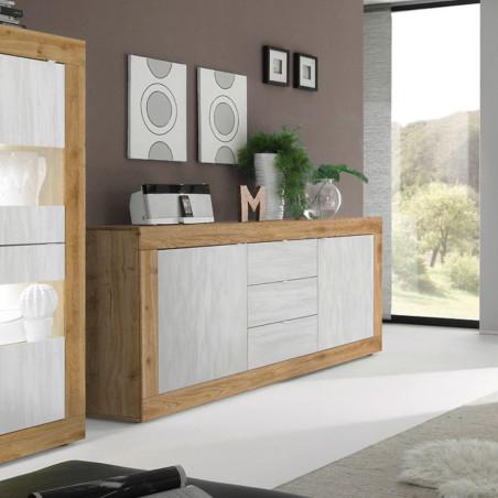 Buffet 2 portes 3 tiroirs finition Cadiz - OTELIA