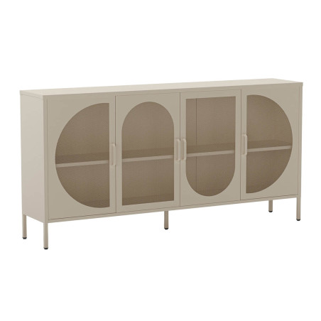 Buffet 4 Portes Ajourées en Métal Crème - LIVIRA