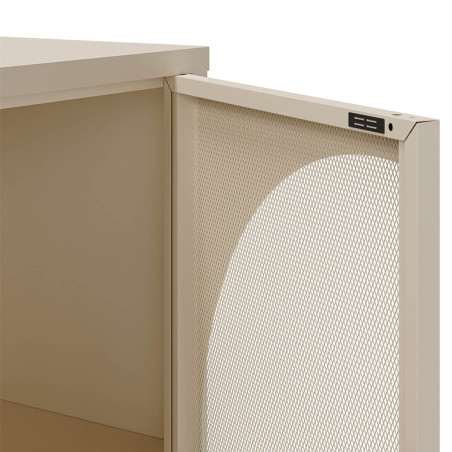 Buffet 4 Portes Ajourées en Métal Crème - LIVIRA