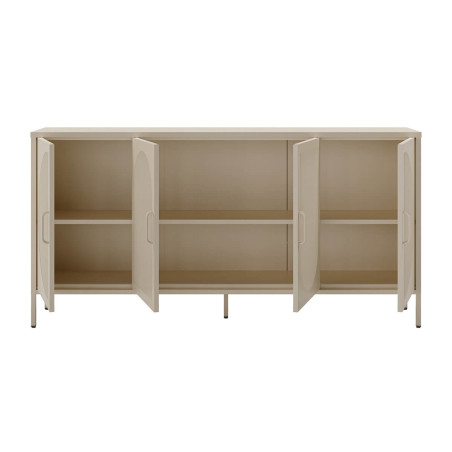 Buffet 4 Portes Ajourées en Métal Crème - LIVIRA