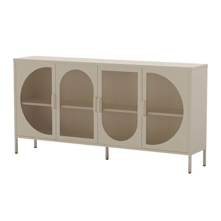 Buffet 4 Portes Ajourées en Métal Crème - LIVIRA