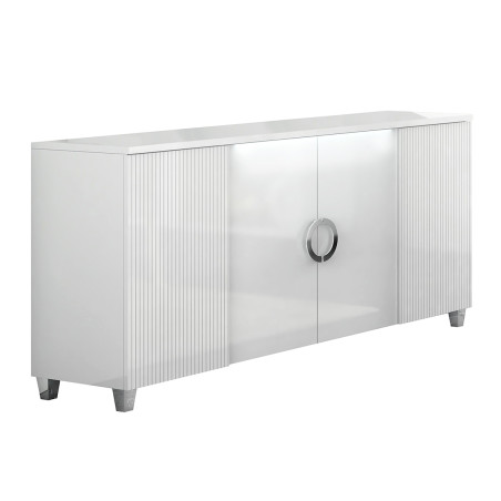 Buffet 4 portes laqué blanc avec leds - MARYSE