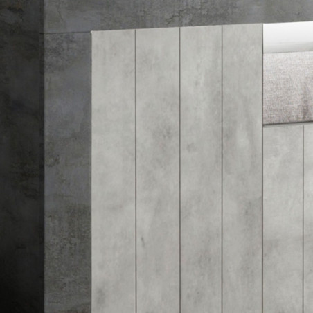 Buffet 3 portes 1 niche gris aspect Cimento et Oxyde - PAOLIR