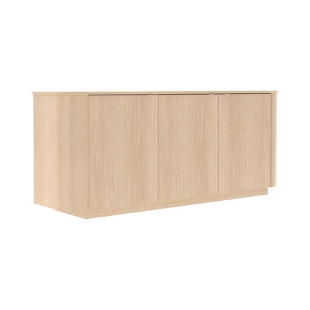 Buffet 3 portes aspect chêne clair design coins arrondis - ADILLOR
