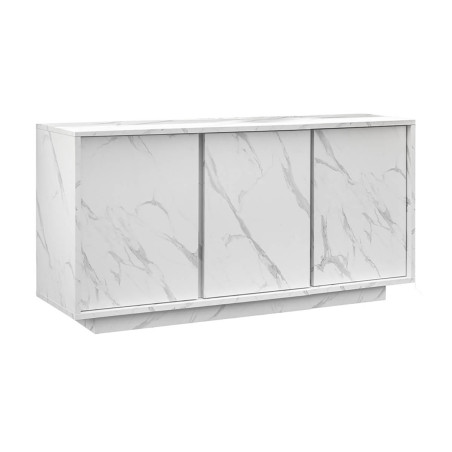 Buffet 3 portes aspect marbre blanc - PIRANA