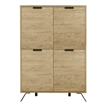 Buffet Haut 4 Portes Aspect Pieds Métal Gris Foncé - PALIRA