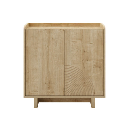 Meuble de rangement 2 portes mélaminé imitation bois - RIADOR