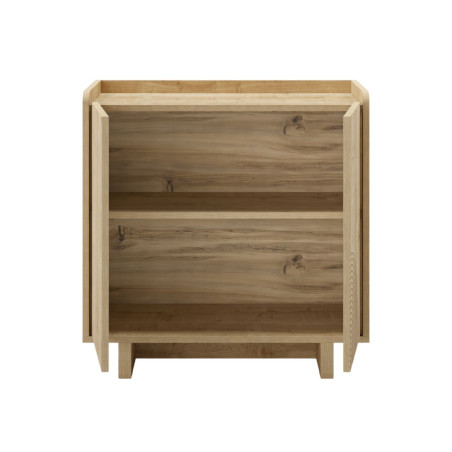 Meuble de rangement 2 portes mélaminé imitation bois - RIADOR