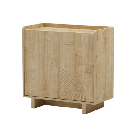 Meuble de rangement 2 portes mélaminé imitation bois - RIADOR