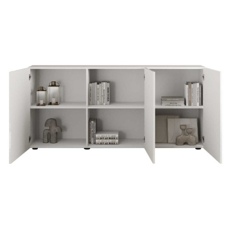 Buffet 3 portes blanc à stries verticales - JANEIROR