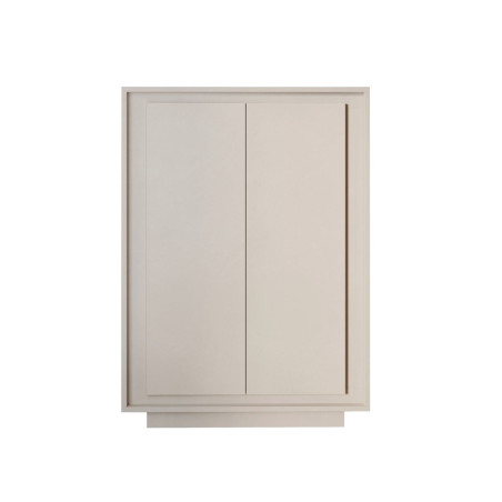 Rangement 2 portes beige poudré piètement socle - POLVIA