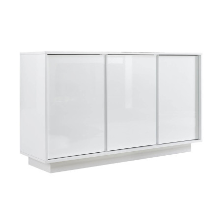 Buffet 3 portes blanc laqué brillant Weiss - LYSIRA