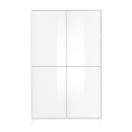 Rangement 4 portes laqué blanc pieds métal - KANSIN