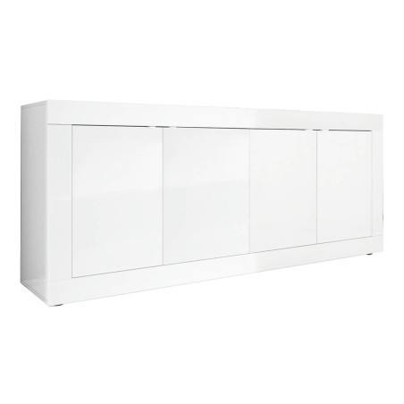 Buffet 4 portes blanc laqué Weiss - OTELIA