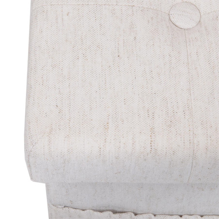 Pouf-coffre pliable capitonné blanc chiné - COLIO