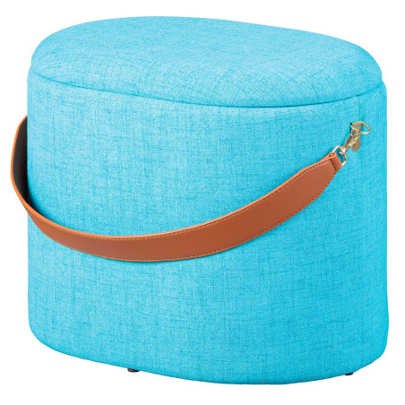 Pouf coffre avec lanière bleu océan - DEVOR
