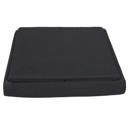 Pouf coffre carré pliable en tissu maille 3D noir - DETROY