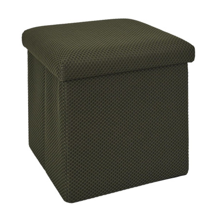 Pouf coffre carré pliable en tissu texturé maille 3D - DETROY