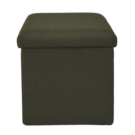 Pouf coffre carré pliable en tissu texturé maille 3D - DETROY