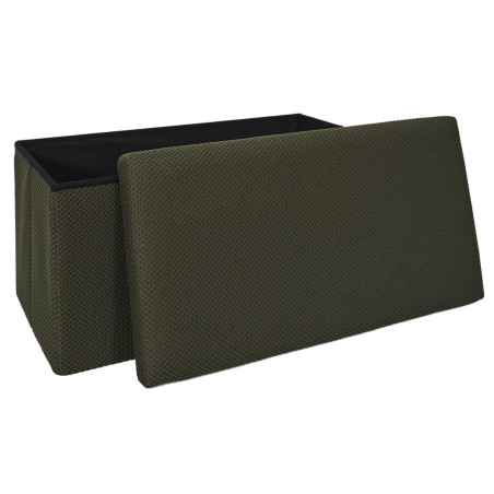 Banc coffre pliable en tissu texturé maille 3D noir - DETROY
