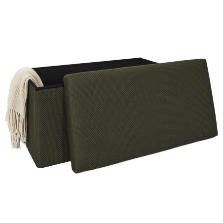 Banc coffre pliable en tissu texturé maille 3D noir - DETROY