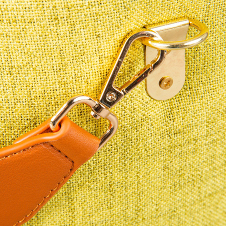 Pouf coffre avec lanière jaune - DEVOR