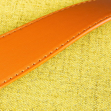 Pouf coffre avec lanière jaune - DEVOR