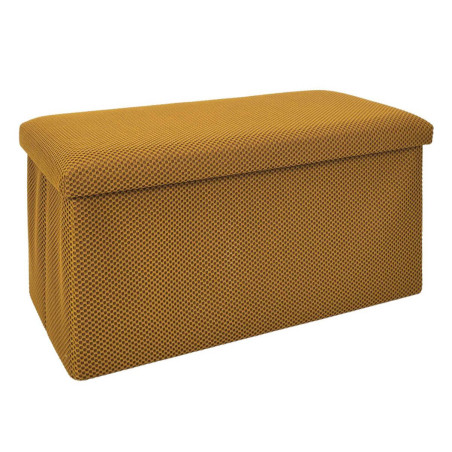Banc coffre pliable en tissu texturé maille 3D jaune - DETROY