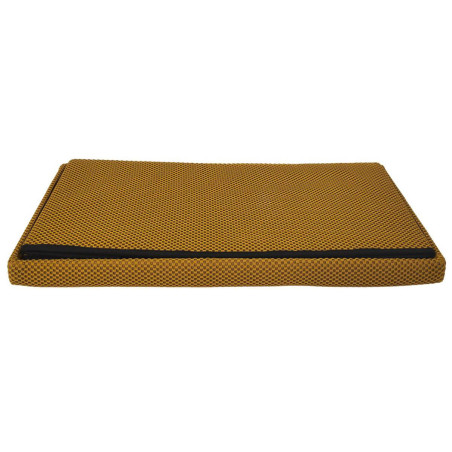 Banc coffre pliable en tissu texturé maille 3D jaune - DETROY