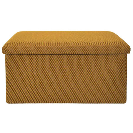 Banc coffre pliable en tissu texturé maille 3D jaune - DETROY