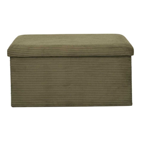 Banc coffre pliable côtelé vert 76x38 cm - AMORA