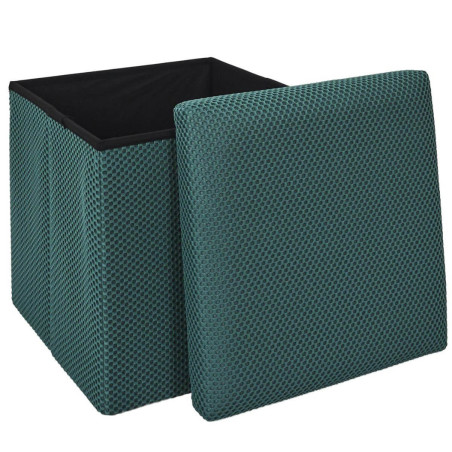 Pouf coffre carré pliable en tissu maille 3D - DETROY