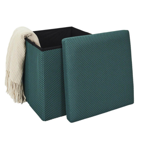 Pouf coffre carré pliable en tissu maille 3D - DETROY